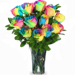 Rainbow-roses