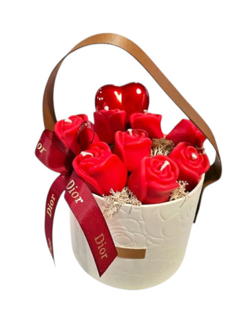 Red candle bouquet
