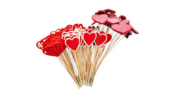 1 red heart stick