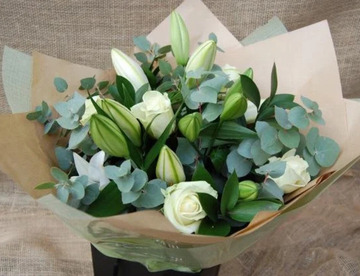 White lilies and foliage