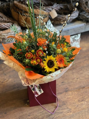Hand-tied orange-yellow