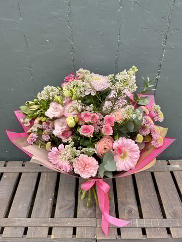 Hand tied pretty pinks