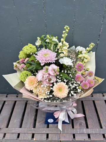 Hand tied peach pastel