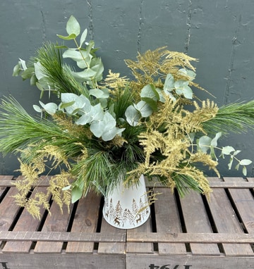 Golden foliage winter jug
