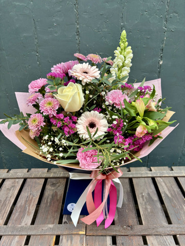 Pink garden hand tied
