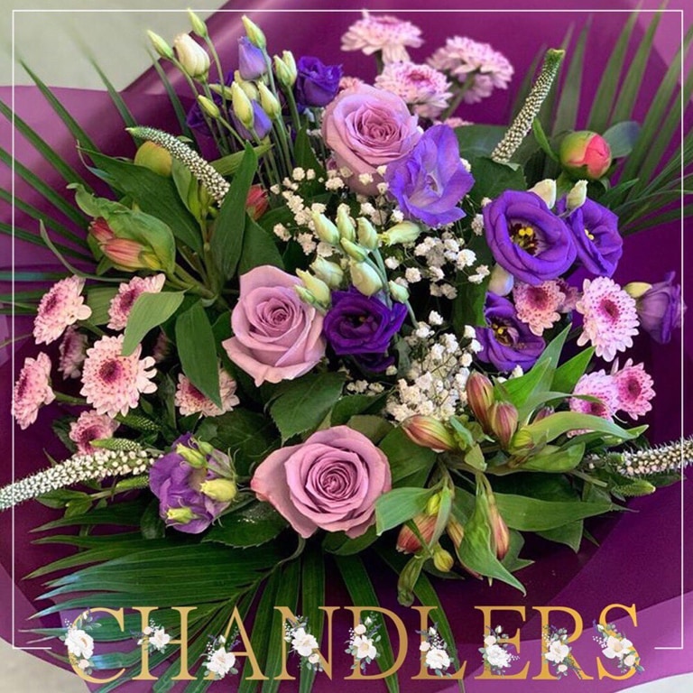 Lilac and purple handtied in water