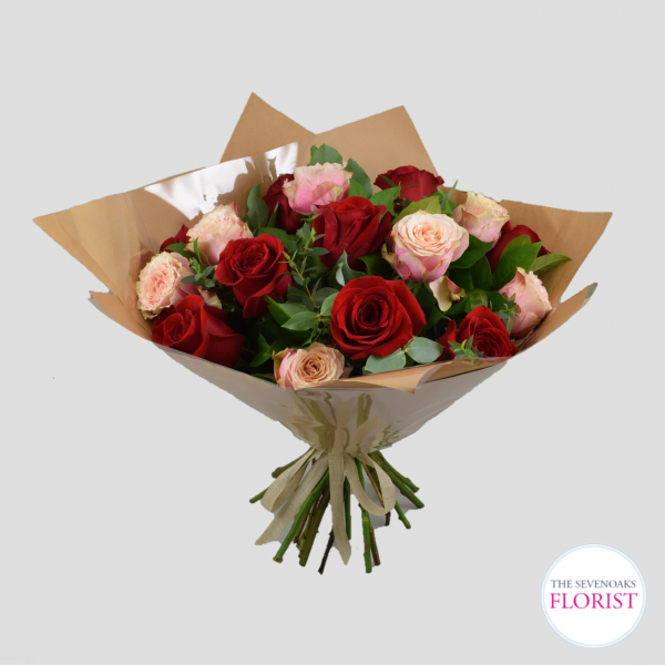 Roses in pink and red