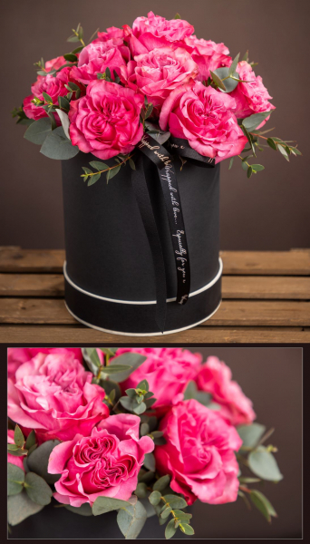 Pink rose hat box