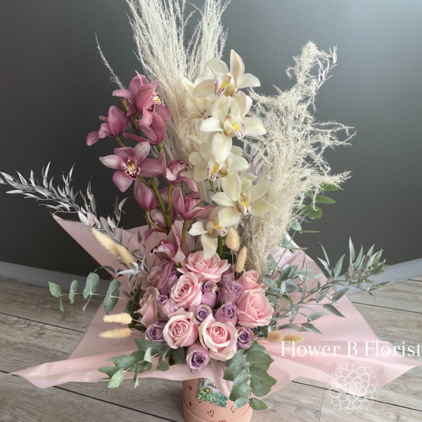 Orchid rose hatbox