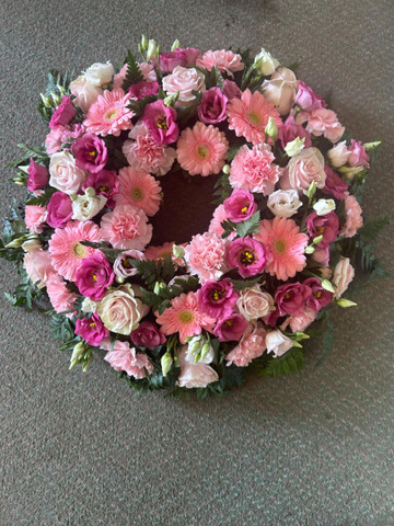 Pink tribute wreath