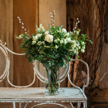 Cream and green bouquet