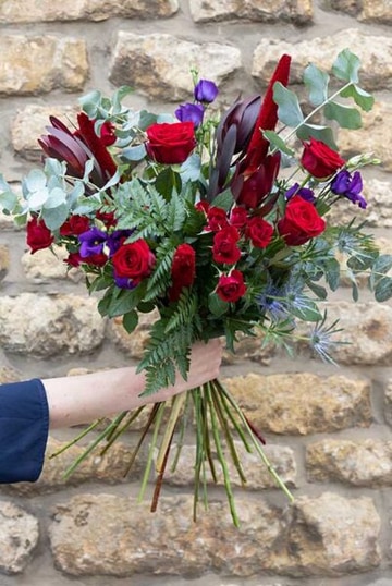 Red and purple bouquet
