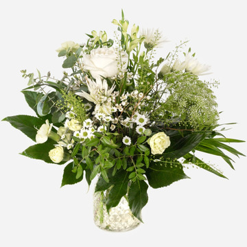 White meadow vase