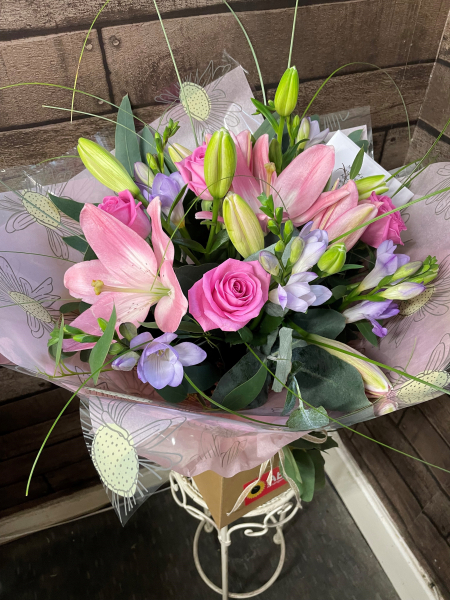 Lily rose and freesia