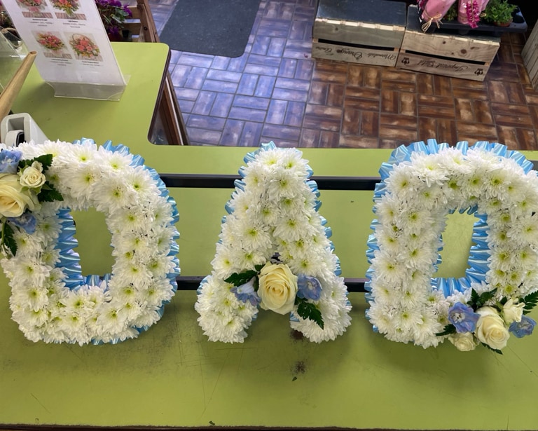 Dad tribute lettering