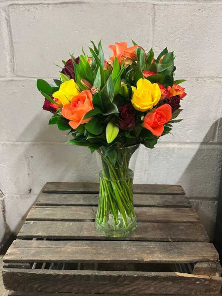 Sunset vase arrangement