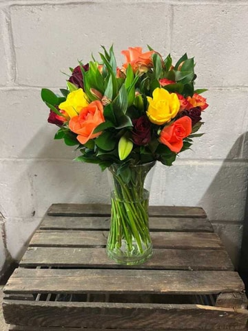 Sunset vase arrangement