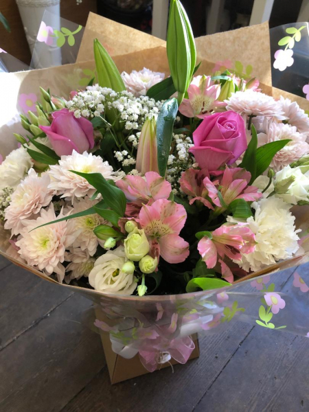 Pastel hand tied