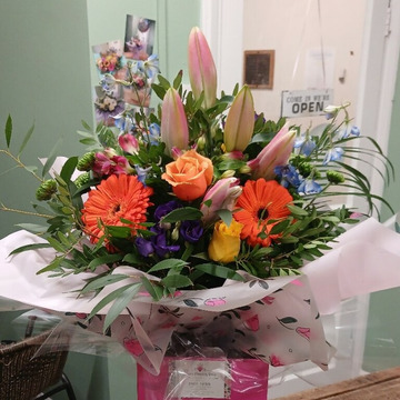 Bright handtie florist choice