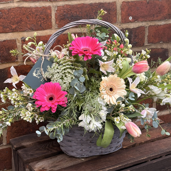 Pink and pastel basket