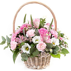 Pink and cream basket