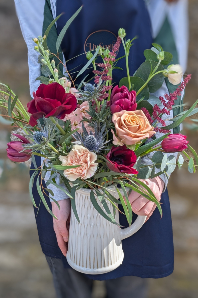 Floral arrangement in jug