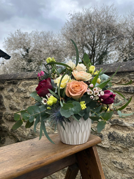 Floral arrangement in pot