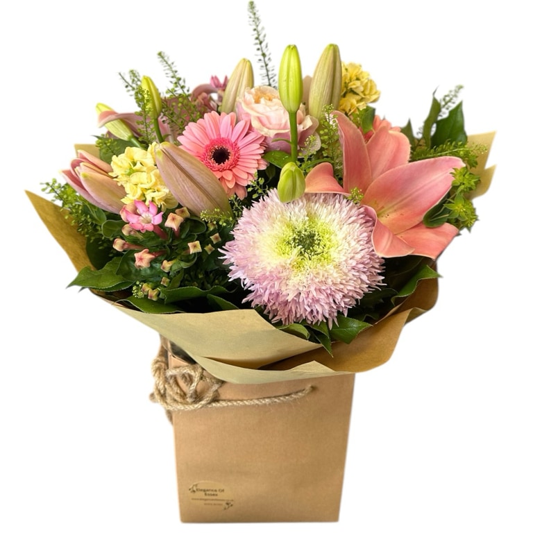 Pink and lemon florist choice