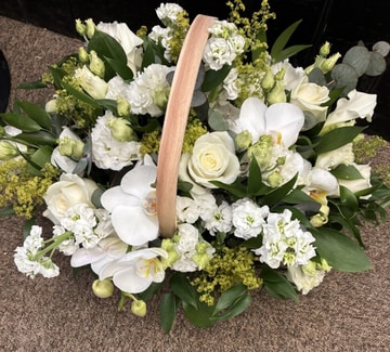 White and green basket