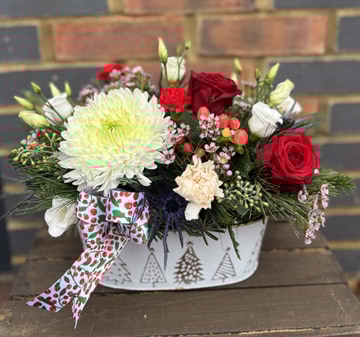 Christmas planter white