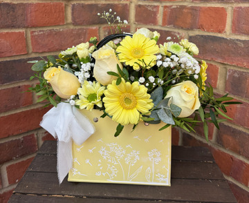 Yellow handbag arrangemnt