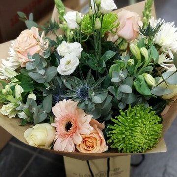 Neutral florists choice hand-tied bouquet