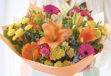 Bright hand-tied bouquet