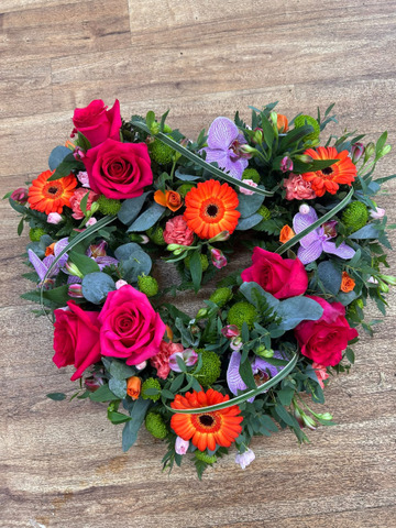 Vibrant heart wreath