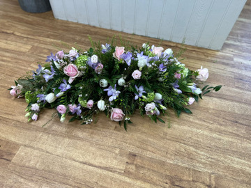 Pastel casket spray