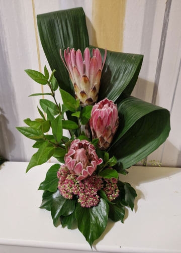 Pink protea arrangement