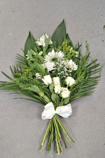 White rose tied sheaf