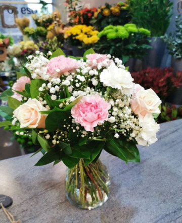 Jean vase arrangement