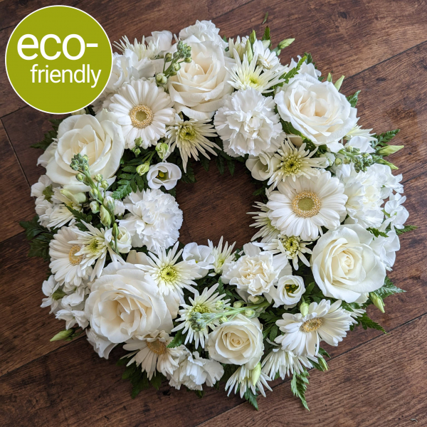 Eco funeral wreath ivory