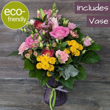 Vibrant vase arrangement