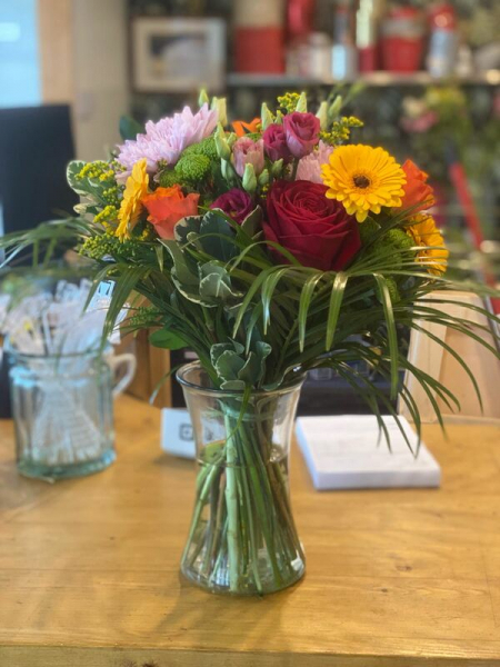 Vibrant vase arrangement