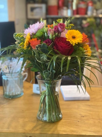 Vibrant vase arrangement
