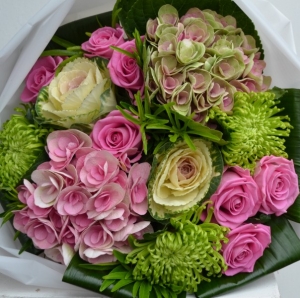 Pink green bouquet