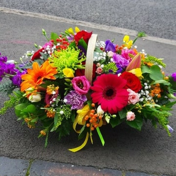 Bright beautiful oval basket