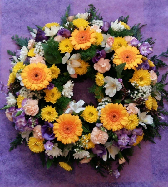Yellow and blue wreath
