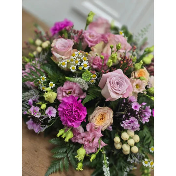 Pink funeral posy