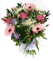 Pink and white with roses