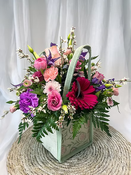 Hessian flower bag