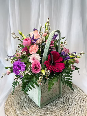 Hessian flower bag