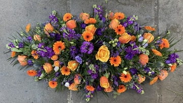 Orange purple casket